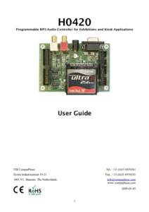 H0420  Programmable MP3 Audio Controller for Exhibitions and Kiosk Applications User Guide