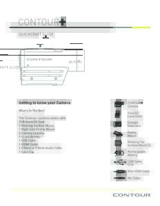 QUICKSTART GUIDE  Getting to know your Camera What’s In The Box? The Contour+ camera comes with: 2GB microSD Card