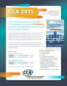 CCACCA’S ANNUAL CONVENTION OCTOBER 7-9, 2015 Greater Fort LauderdaleBroward County Convention Center