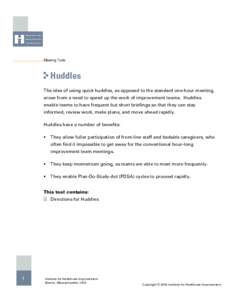 Microsoft Word - Huddles.doc