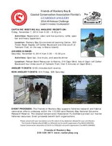 Friends of Rookery Bay & Coastal Conservation Association Florida’s GUARDIAN ANGLERS 2014 All-Release Challenge  CHARITY FISHING TOURNAMENT