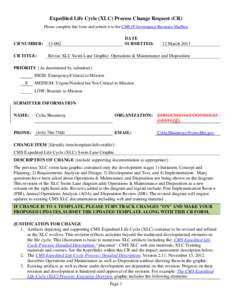 Expedited Life Cycle (XLC) Process Change Request (CR) Please complete this form and submit it to the CMS IT Governance Resource Mailbox DATE SUBMITTED: