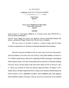 No. SC-CVSUPREME COURT OF THE NAVAJO NATION Falana Hadley,