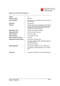 Manual Task Procedure Version 1.2  TRIM file number