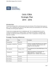 CAUL/CBUA Strategic Plan: [removed]CAUL/CBUA Strategic Plan[removed]Introduction