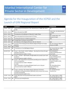 Microsoft Word - Agenda for the Inauguration of the IICPSD and the Launch of GIM Regional Report vGD _2_