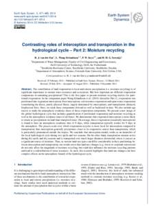 Hydrology / Atmospheric thermodynamics / Climate / Psychrometrics / Soil physics / Water cycle / Moisture recycling / Evaporation / Water vapor / Atmospheric sciences / Meteorology / Earth