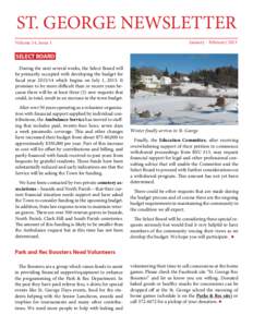 ST. GEORGE NEWSLETTER Volume 14, Issue 1 January - February[removed]select board