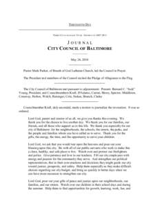 THIRTEENTH DAY  T HIRD C OUNCILMANIC Y EAR - S ESSION OFJOURNAL CITY COUNCIL OF BALTIMORE