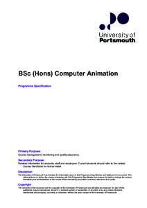 BSc (Hons) Computer Animation Programme Specification EDM-DJ[removed]Primary Purpose: