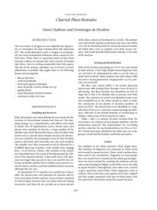 .   chapter thirteen  .  Charred Plant Remains Dana Challinor and Dominique de Moulins INTRODUCTION The excavations at Zeugma in 2000 afforded the opportunity to investigate the plant remains from this important