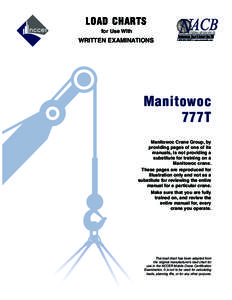 LOAD CHARTS for Use With WRITTEN EXAMINATIONS  Manitowoc