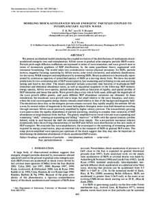 The Astrophysical Journal, 591:461–485, 2003 July 1 # 2003. The American Astronomical Society. All rights reserved. Printed in U.S.A. MODELING SHOCK-ACCELERATED SOLAR ENERGETIC PARTICLES COUPLED TO INTERPLANETARY ALFVE