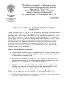 The Commonwealth of Massachusetts  DEVAL L. PATRICK Executive Office of Health and Human Services Department of Public Health