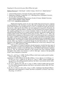 Targeting of a Physcomitrella patens Rho-GTPase (rac) gene Nathinee Panvisavas*, Celia Knight 1, Andrew Cuming 1, David Cove 1, Ralph Quatrano 2 1 Centre for Plant Sciences, University of Leeds, Leeds LS2 9JT, England 2 