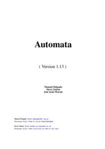 Automata ( VersionManuel Delgado Steve Linton José João Morais
