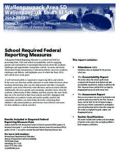 Wallenpaupack Area SD  Wallenpaupack South El Sch[removed]Federal Required Reporting Measures Commonwealth of Pennsylvania