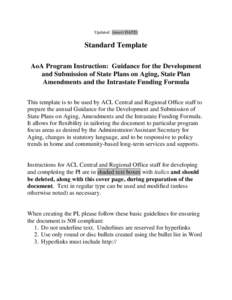 Program Instructions & Attachments for the 2011 State Plans