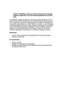 Pétition n° [removed], présentée par Wojciech Pomorski, de nationalités polonaise et allemande, sur la discrimination linguistique liée au droit de visite