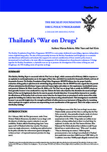 Number Five  THE BECKLEY FOUNDATION DRUG POLICY PROGRAMME A DRUGSCOPE BRIEFING PAPER