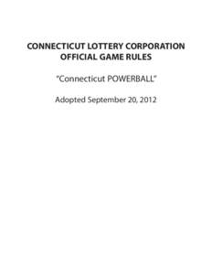 CONNECTICUT LOTTERY CORPORATION