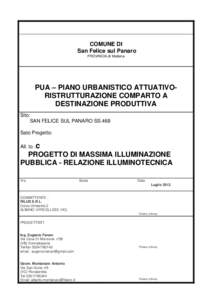 COMUNE DI San Felice sul Panaro PROVINCIA di Modena PUA – PIANO URBANISTICO ATTUATIVORISTRUTTURAZIONE COMPARTO A DESTINAZIONE PRODUTTIVA