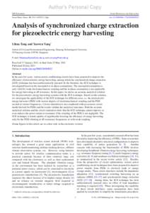 Analysis of synchronized charge extraction for piezoelectric energy harvesting