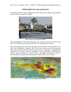 Jan 21, 2013  Duration: 11:00 – 17:30 PST PI: Mark Zondlo,  Mobile platform for open-path sensors We performed the first spatial mapping across the Central Valley with the open-path NH3