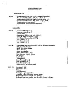 White House Central Files, Staff Member and Office Files: S. Bruce Herschensohn Folder Title List