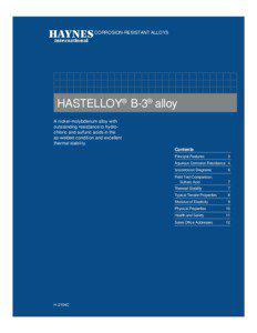 CORROSION-RESISTANT ALLOYS  HASTELLOY® B-3® alloy