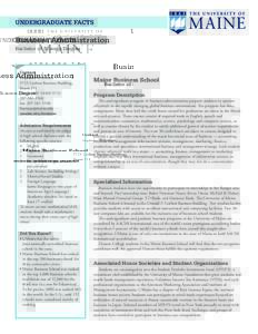 UNDERGRADUATE FACTS  Business Administration Bachelor of Science Degree  Contact