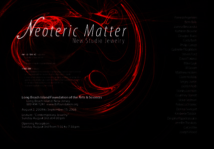 eoteric Matter New Studio Jewelr y ne - o - ter -ic /-adjective 1. modern; new; recent /-noun