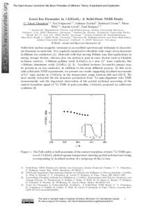 The Open-Access Journal for the Basic Principles of Diffusion Theory, Experiment and Application  Local Ion Dynamics in β-LiGaO2 : A Solid-State NMR Study C. Vinod Chandran1,4 , Kai Volgmann1,4 , Suliman Nakhal2 , Reinh