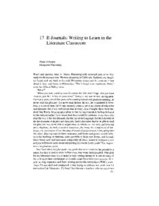 17 E-Journals: Writing to Learn in the Literature Classroom Paula Gillespie Marquette University