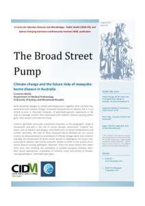 A Centre for Infectious Diseases and Microbiology - Public Health (CIDM-PH), and  August 2011 Issue 24  Sydney Emerging Infections and Biosecurity Institute (SEIB) publication