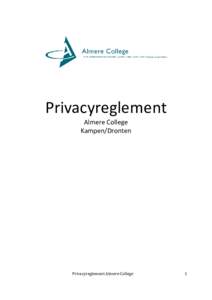Privacyreglement Almere College Kampen/Dronten Privacyreglement Almere College