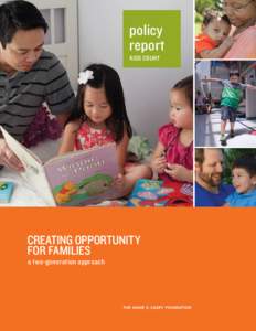 policy report KIDS COUNT CREATING OPPORTUNITY FOR FAMILIES