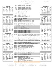 Julian calendar / Academic term / School holiday