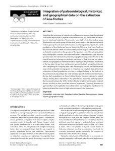 Late Quaternary prehistoric birds / Cenozoic / Ornithology / Hawaiian honeycreepers / Rhodacanthis / Greater Koa Finch / Lesser Koa Finch / Kona Grosbeak / Acacia koa / Drepanidinae / Extinction / Extinct birds