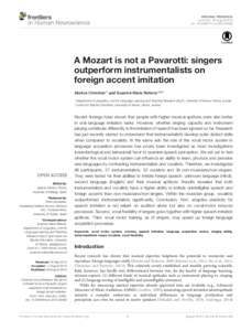 A Mozart is not a Pavarotti: singers outperform instrumentalists on foreign accent imitation
