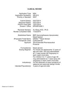 [removed]Beclomethasone Clinical PREA