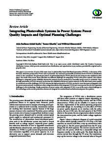 Hindawi Publishing Corporation International Journal of Photoenergy Volume 2014, Article ID, 7 pages http://dx.doi.orgReview Article