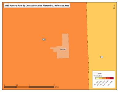 ´  2013 Poverty Rate by Census Block for Alexandria, Nebraska Area 11.8%