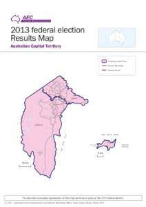 2013 federal election Results Map Australian Capital Territory Australian Labor Party Division Boundary