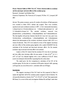 Proton Chemical Shifts in NMR. Part 16 1, Proton chemical shifts in acetylenes and the anisotropic and steric effects of the acetylene group. Raymond J. Abraham* and Matthew Reid Chemistry Department, The University of L