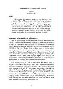 Asia / Austronesian languages / Robert Blust / Pazeh language / Kavalan language / Paul Jen-kuei Li / Thao language / Proto-Austronesian language / Kanakanabu language / Formosan languages / Languages of Taiwan / Languages of Asia