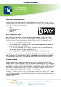 Finance / BPAY / Direct debit / EFTPOS / Bank / Cheque / Mobile banking / Payment / Debit card / Payment systems / Business / Economics