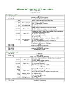 2nd National DOST-SEI ASTHRDP-NSC Scholars’ Conference February 21-22, 2013 Traders Hotel, Manila Day 1: 21 February[removed]:00 – 9:00 AM