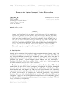 Journal of Machine Learning Research3348  Submitted 4/12; Revised 10/12; PublishedLarge-scale Linear Support Vector Regression