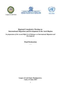 Regional Consultative Meeting on International Migration and Development in the Arab Region